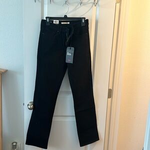 Black straight leg Levi jeans